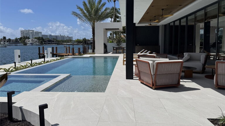 BANNER LUXURY WATERFRONT RESIDENCE IN FORT LAUDERDALE FEATURING PORCELAIN TILE AND NATURAL ITALIAN WOOD FLOORING ITALGRES